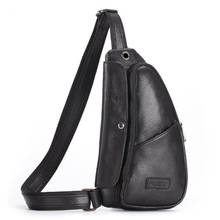 Men Real Cowhide Sling Chest Bags Shoulder Rucksack Cross Body Bag Vintage High Quality Genuine Leather Male Chest Back pack 2024 - buy cheap