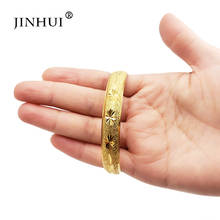 Jin Hui Saudi Arabia Fashion Luxury new Gold Color Jewelry girl Bangles Ethiopian African Women wedding Gifts Can Open Bracelets 2024 - buy cheap