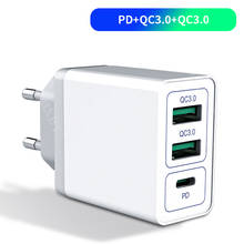 Dual USB Charger Quick Charge 3.0 EU US UK Plug PD 36W Fast Charging Phone Charge Head Adapter For iphone 11 Travel Wall Charger 2024 - buy cheap