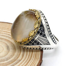 925 пробы, серебряное кольцо, мужское кольцо из оникса океана, прозрачное кольцо CZ, мужские ювелирные изделия высокого качества 2024 - купить недорого