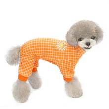 Novo adorável pequeno cães pijamas quatro pernas pet cães roupas gato filhote de cachorro macacão para cachorro casaco para chihuahua cães xadrez roupas 2024 - compre barato
