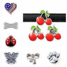 5Pcs/Lot 10mm Slide Charms For Bracelet Making Women Jewelry Crystal Slide Charms Flower DIY Pet Collar Choker Necklace Keychain 2024 - buy cheap