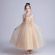 Kid Wedding Dresses for Girls Elegant Flower Princess Long Gown Baby Girl Christmas Dress vestidos infantil Size 4 6 12 15Years 2024 - buy cheap