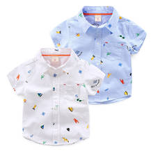 Summer Boys Shirt Cartoon Print Kids Shirts Fashion Cotton Soft Short Sleeve Baby Boy Shirt for Children Clothes 80-130cm 2024 - buy cheap