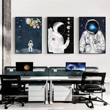Pintura a óleo de astronauta para sala de estar, arte moderna, estrela, astronauta, tela, impressões, cosmonauts, pintura a óleo, imagens de arte da parede, sem moldura 2024 - compre barato