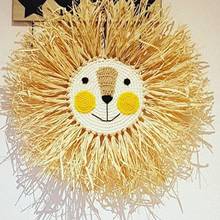 INS Nordic Creative Home Furnishing Cartoon Lion Shape Decor Baby Room Hand-woven Animal Ornament Wall Hanging Photography Props 2024 - buy cheap