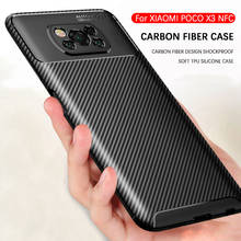 Phone Case For Xiaomi Mi POCO X3 NFC Carbon Fibre Soft TPU Cover For Xiaomi Mi POCO X3 Pro X 3 NFC 2020 Lens Protection Cases 2024 - buy cheap