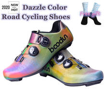 Zapatos de ciclismo de carretera para exteriores, zapatillas de bicicleta profesionales, ultraligeras y transpirables, con autosujeción, color brillante, novedad de 2020 2024 - compra barato
