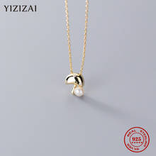 YIZIZAI Классический натурального шелка 925 стерлингового серебра с милой кулон в виде гриба с CZ цирконием, жемчужное ожерелье Женская тонкая цепочка, вечерние, ювелирное изделие, подарок 2024 - купить недорого