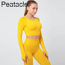 Peatacle-conjunto deportivo de mallas rojas para mujer, camiseta de Yoga, ropa de deporte de gimnasio, ropa de ejercicio, pantalones de compresión transpirables, 2 piezas 2024 - compra barato