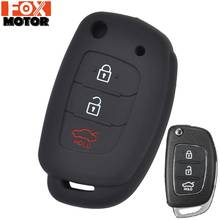 3 Button For Hyundai Creta I10 I20 Tucson Elantra Santa Fe 2016 2017 2018 Silicone Car Remote Flip Key Fob Shell Cover Case 2024 - buy cheap