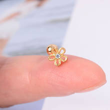 1Ps Elegant Crystal Zircon Mini Stud Earrings Flower Square Star Butterfly Bowknot Helix Cartilage Tragus Lobe  Piercing Jewelry 2024 - buy cheap