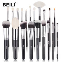 BEILI High Quality Makeup Brushes Kit Black 20pcs Goat Hair Eyeshadow Fan Brushes Powder Concealer Foundation Make up Brush Set 2024 - buy cheap