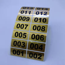 Этикетка-наклейка золотого цвета с последовательным номером, черная Водонепроницаемая печать, размер 40*20 мм 2024 - купить недорого