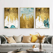 Pintura de Arte Abstracto dorado para pared, carteles e impresiones de arte de pared, imágenes para sala de estar, Cuadros abstractos, decoración del hogar 2024 - compra barato