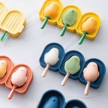 Silicone Bird Shape Ice Cream Mold Popsicle Mould With Sticks 3 Cell Ice Cube Tray DIY Dessert Cake Decoration Tool 2024 - buy cheap