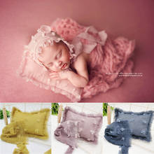 Newborn photography props baby photo tie-dye cotton and linen hat + pillow photoshoot cap accessories  photo shoot fotografia 2024 - buy cheap