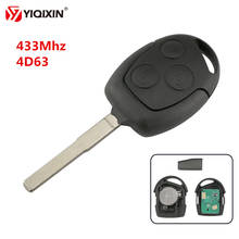 YIQIXIN-llave remota de coche, Chip transpondedor de carbono, 3 botones, 433Mhz, 4D63, para Ford Focus Fiesta Fusion c-max s-max, Mondeo Galaxy 2024 - compra barato
