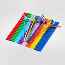 100pc Plastic Drinking StrawsLong Multi-Colored Striped Bedable Disposable Straws Party Bar Drinking Supplies 2024 - buy cheap