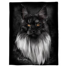 Manta de franela de microfibra para cama, colcha suave portátil de gato negro 2024 - compra barato