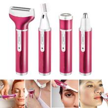 4 In 1 Rechargeable USB Epilator Hair Remover Nose Beard Eyebrow Trimmer Female Shaver Depilator Epilation Hair Cutter Pink Gold 2024 - buy cheap