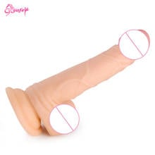 Vibrador de silicone realista com ventosa, ponto g, massageador, pênis artificial, masturbação feminina, produtos sexuais 2024 - compre barato