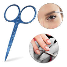 Nail Scissor Manicure For Stainless Steel Small Blue Nails Eyebrow Nose Eyelash Cuticle Scissors Curved Professional Makeup Tool 2024 - buy cheap