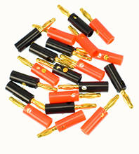 Cabo amass banhado a ouro 5/10mm, conector de plugue banana vermelho preto, cabo de áudio, adaptador de carregador, 4.0 pares 2024 - compre barato