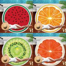 Watermelon Orange Microfiber Round Beach Towel Fruit Thick Shower Bath Towels Summer Swimming Circle Mat Towel With Tassel 150cm 2024 - buy cheap