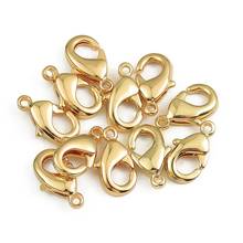 10pcs/lot 10 12mm 18k Gold Plated Lobster Clasp Hooks End Connectors For DIY Jewelry Making Necklace Bracelet Accessories 2024 - buy cheap
