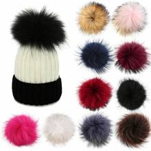 Imitação de bola de cabelo de raposa, 8cm, pom pom, bola de pelúcia, chaveiro de telefone, bolsa, pingente, joias de lã, chapéu, acessórios diy, pele de luxo 2024 - compre barato