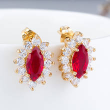 Africa Earrings for Women Drop Gold color Earrings Ethiopian Fashion Jewelry Indonesia/Nigeria/Congo/arab Red White Color Stone 2024 - buy cheap