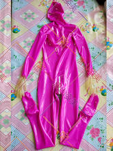 Roupa de gato feminina rosa látex com luvas transparentes cobertura completa zíper traseiro 3d 2024 - compre barato