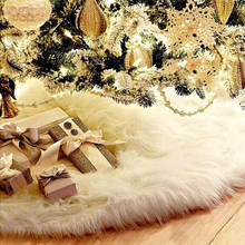 Белая юбка для рождественской елки, плюшевый нетканый тканевый ковер, Рождественский коврик, украшения для рождественской елки, Новогоднее украшение 2024 - купить недорого