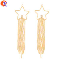 Diseño Cordial 10 piezas 20*74MM accesorios de joyería/hecho a mano/forma de estrella/chapado en oro genuino /Fabricación de bricolaje/hallazgos de pendientes/dijes CZ 2024 - compra barato