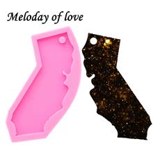 Shiny California tate keychain molds for keychains DIY epoxy model resin keychain mold silicone rubber DY0213 2024 - buy cheap