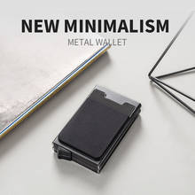 IKE MARTI Man Women Smart Wallet Business Card Holder Rfid Wallet Genuine Leather Metal Credit Business Mini Card Wallet 2024 - buy cheap