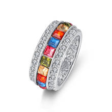 Богемное цветное кольцо с фианитом и кристаллами для женщин Серебряный цвет модное элегантное кольцо женские украшения на свадьбу, годовщину 2024 - купить недорого