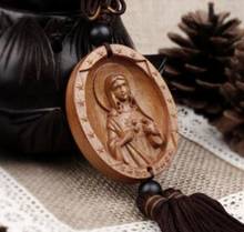 Wood Carving Madonna Virgin Mary Goddess Mother of God Statue Car Pendant Amulet 2024 - buy cheap