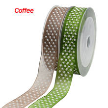 5Yards Printed Stars Organza Christmas Ribbon Tape For Needlework Craft Decarotions Satin Ribbons Handcraft DIY Bow Accessories 2024 - buy cheap