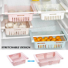 Organizador de refrigerador ajustável, cesta de gaveta para refrigerador, puxável, gavetas, fresco, espaçador, camada de prateleira, armazenamento 2024 - compre barato
