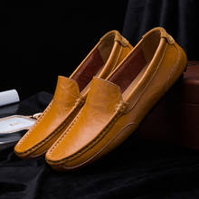 2020 Мужская обувь; удобная мужская повседневная обувь из натуральной кожи; Chaussures; Мужская обувь без застежки на плоской подошве; лоферы; Zapatos Hombre 2024 - купить недорого