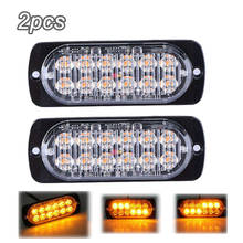 2 pces 12led carro reboque caminhão marcador lateral luz ultra-fino piscando luz de advertência luz estroboscópica transformar luz traço beacon lâmpada 2024 - compre barato