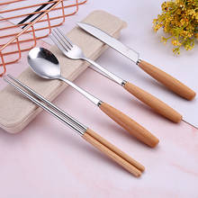 Creative Tableware Sets Wood Handle Stainless Steel SteakTable Knife Fork Spoon Eco-Friendly Western Dinnerware Set Flatware 2024 - buy cheap