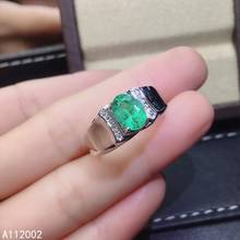 KJJEAXCMY fine jewelry natural Emerald 925 sterling silver new adjustable gemstone men ring support test beautiful noble 2024 - buy cheap