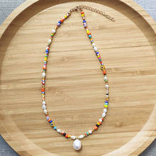 Bohemian natural pearl pendant necklace Mixed Multicolor Beads handmade choker for women trendy charm Jewelry Unique collana 2024 - buy cheap