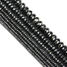 HGKLBB Natural Stone Black Hematite beads spacer 3/4/6/8/10MM Flat Round Faceted Loose beads For Jewelry Making bracelet DIY 2024 - buy cheap