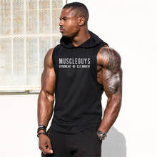 Muscleguys Bodybuilding Stringer Tank Tops Gym Hoodie Sleeveless Shirt Fitness Tank Top Men Gym Clothing Cotton Workout Vest 2024 - buy cheap