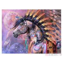 kexinzu Full 5D DIY Square/Round Drill Diamond Painting "Animal War horse" 3d Diamond Embroidery Cross Stitch Decor Gift K513 2024 - buy cheap