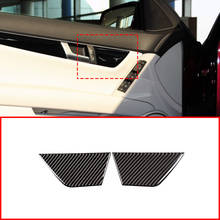 For Mercedes Benz C Class W204 2007-2013 Soft Carbon Fiber Interior Front Door Decoration Frame Cover Trim 2024 - buy cheap